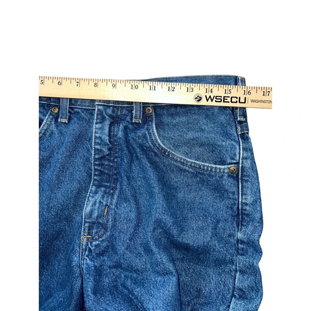 Vintage Carhartt B21DST‎ Flannel Lined Blue Denim Jeans Men's 32